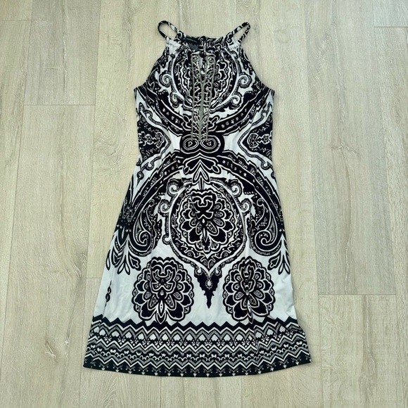 INC International Concepts Black and White Midi Dress - Picture 2 of 4